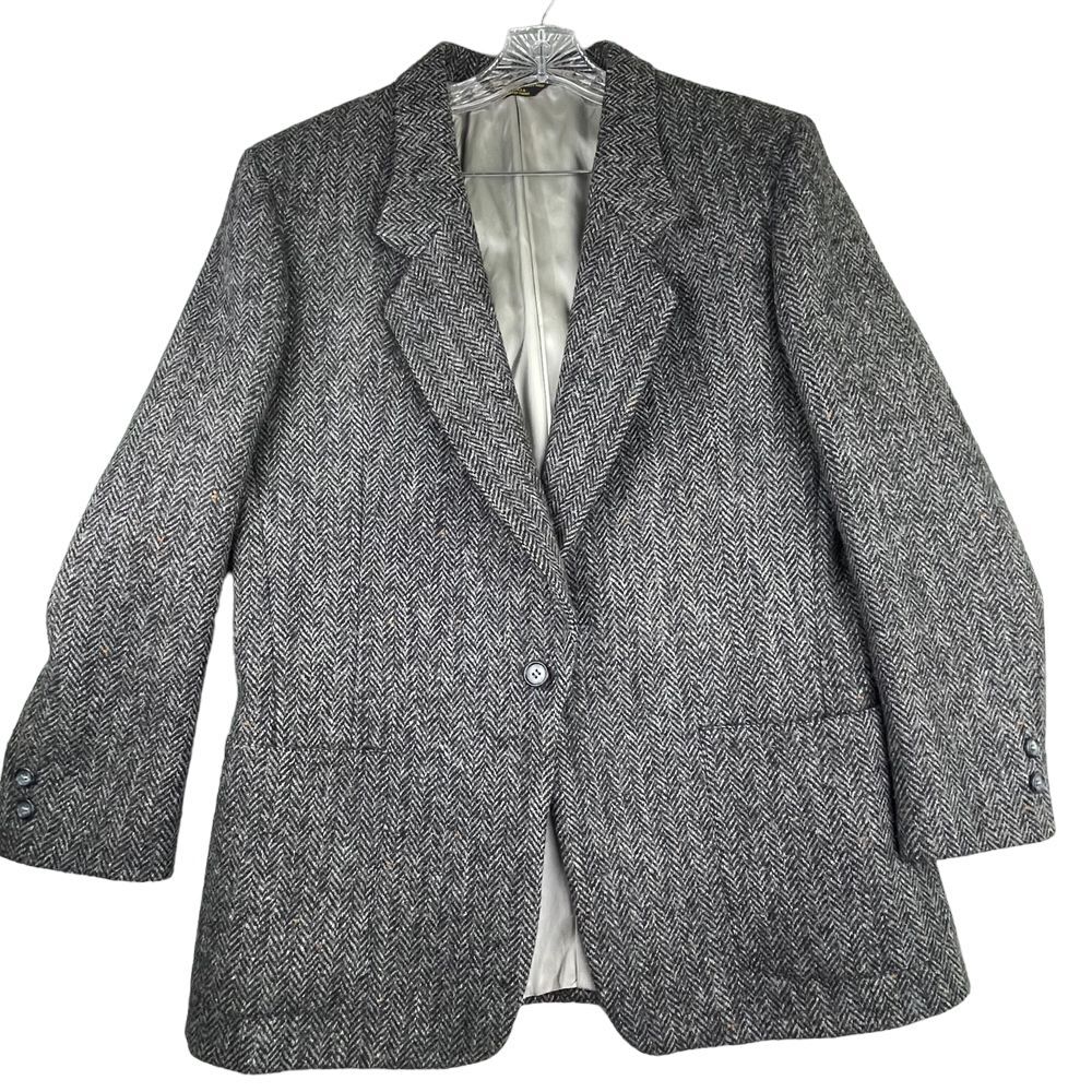 VTG Land's End Harris Tweed 100% Scottish Wool, tailored USA, PXL, Herringbone
